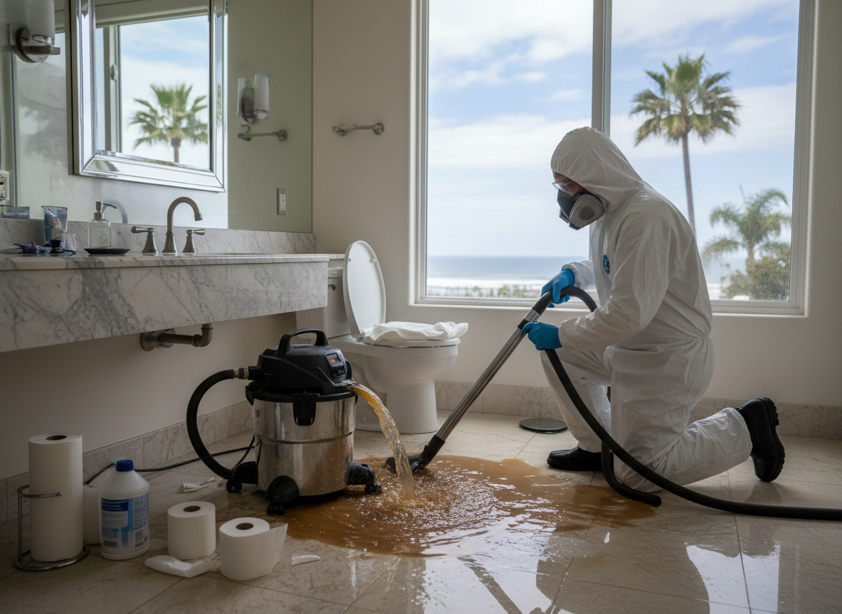 Toilet Overflow Cleanup in Del Mar, CA